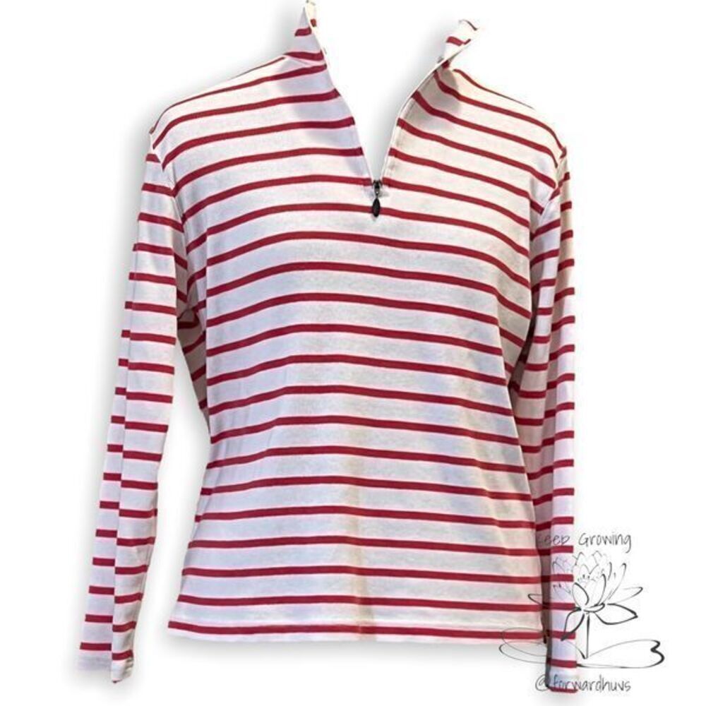 LL Bean Women’s 1/4 Zip Long Sleeve Shirt - Size Medium | READ
